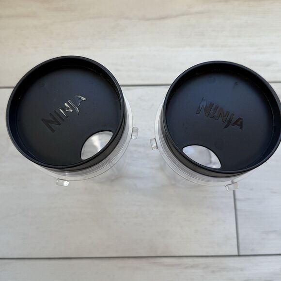 2-Genuine Ninja Mixer Blender Cups Tumbler W/ Sippy Lid 16Oz To Go Drinkng Cups - Picture 2 of 4